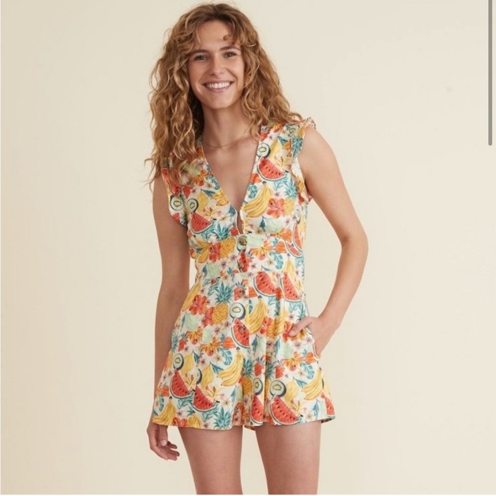 Marine Layer Camila Romper M Medium Fruit Hemp
